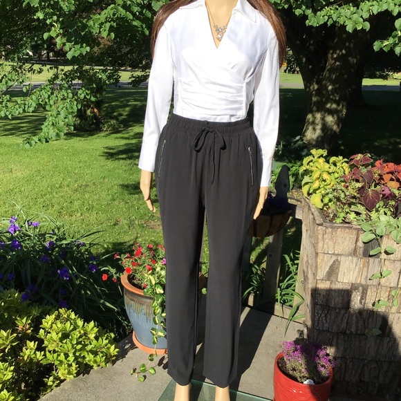 BLACK PANTS w/ ZIPPER SIDE POCKETS~ HIGH QUALITY - Picture 4 of 7